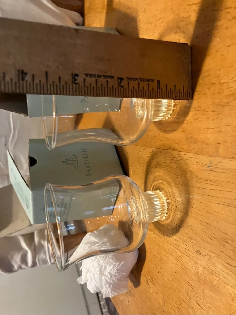 New.  Set of 2. Partylite glass 3” tulip style candle holders.  Perfect